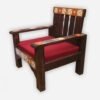 Traditional Multan Tile Inlay Wooden Five-Seater Sofa - Image 2