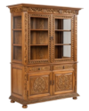 Ornate Carved Oak Display Hutch