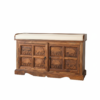 Hand-Carved Elephant Motif Shoe Cabinet Bench