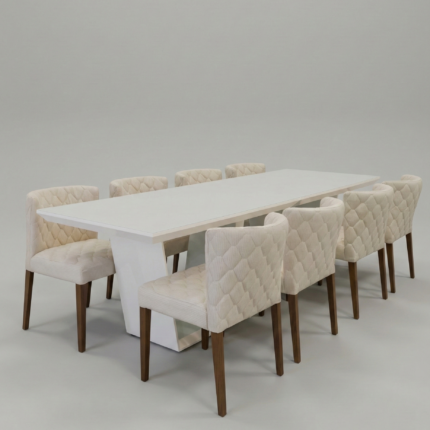 The Verona Gloss & Quilt Dining Set