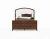 Dark Walnut Chevron Panel Solid Wood Bedroom Set - Image 2