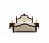 Royal Espresso Tufted Cream Bedroom Suite