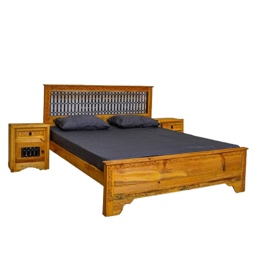 Heritage Jaali Iron-Lattice Wooden Bedroom Set - Image 1