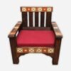 Traditional Multan Tile Inlay Wooden Five-Seater Sofa