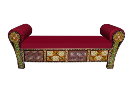 Antique Hand-Painted Wooden Dewan