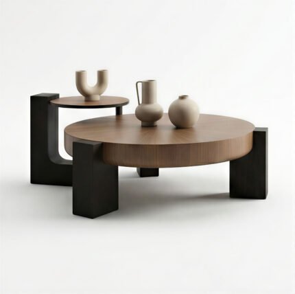 The "Margot" Architectural Coffee & Side Table Duo